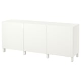 BESTÅ Storage combination with doors, white/Lappviken/Stubbarp white, 70 7/8x16 1/2x29 1/8 "