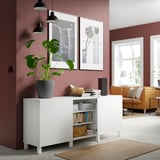 BESTÅ Storage combination with doors, white/Lappviken/Stubbarp white, 70 7/8x16 1/2x29 1/8 "