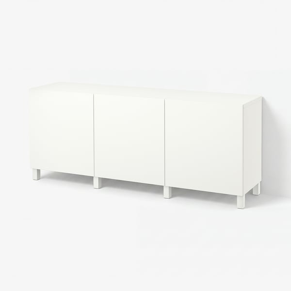 BESTÅ Storage combination with doors, white/Lappviken/Stubbarp white, 70 7/8x16 1/2x29 1/8 "