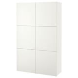 BESTÅ Storage combination with doors, white/Lappviken white, 47 1/4x16 1/2x76 "