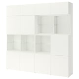 BESTÅ Storage combination with doors, white/Lappviken white, 94 1/2x16 1/2x91 "