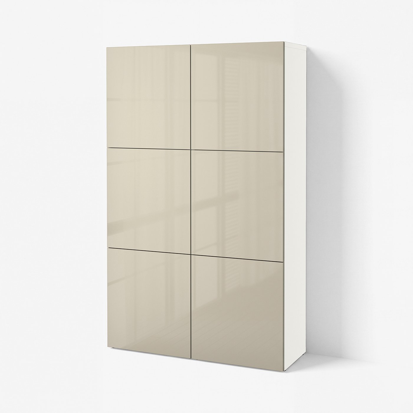 BESTÅ storage combination with doors, white/Selsviken high-gloss