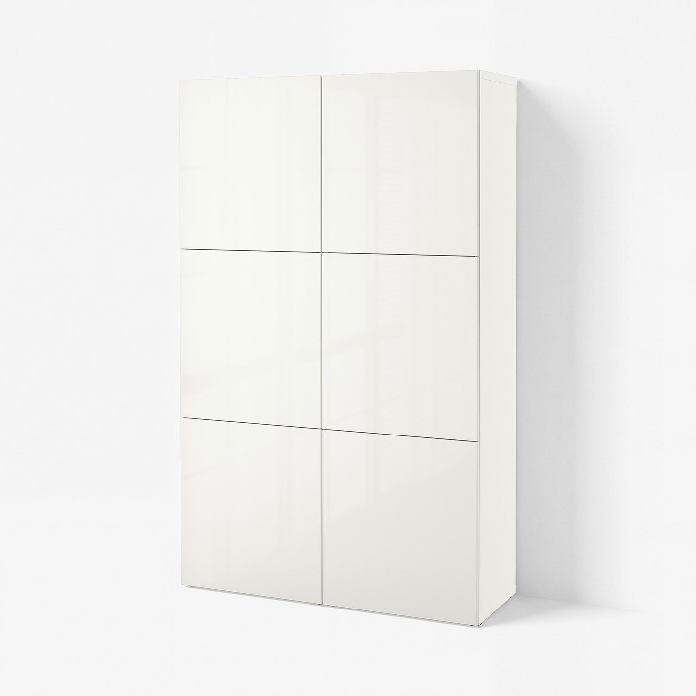 BESTÅ storage combination with doors, white/Selsviken high-gloss