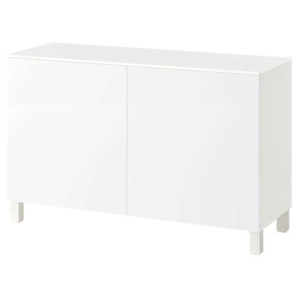 BESTÅ Storage combination with doors, white/Selsviken/Stubbarp white, 47 1/4x16 1/2x29 5/8 "