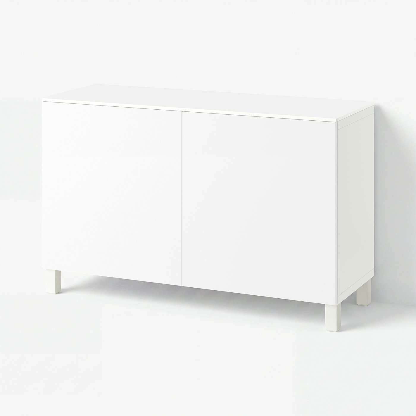 BESTÅ storage combination with doors, white/Selsviken/Stubbarp