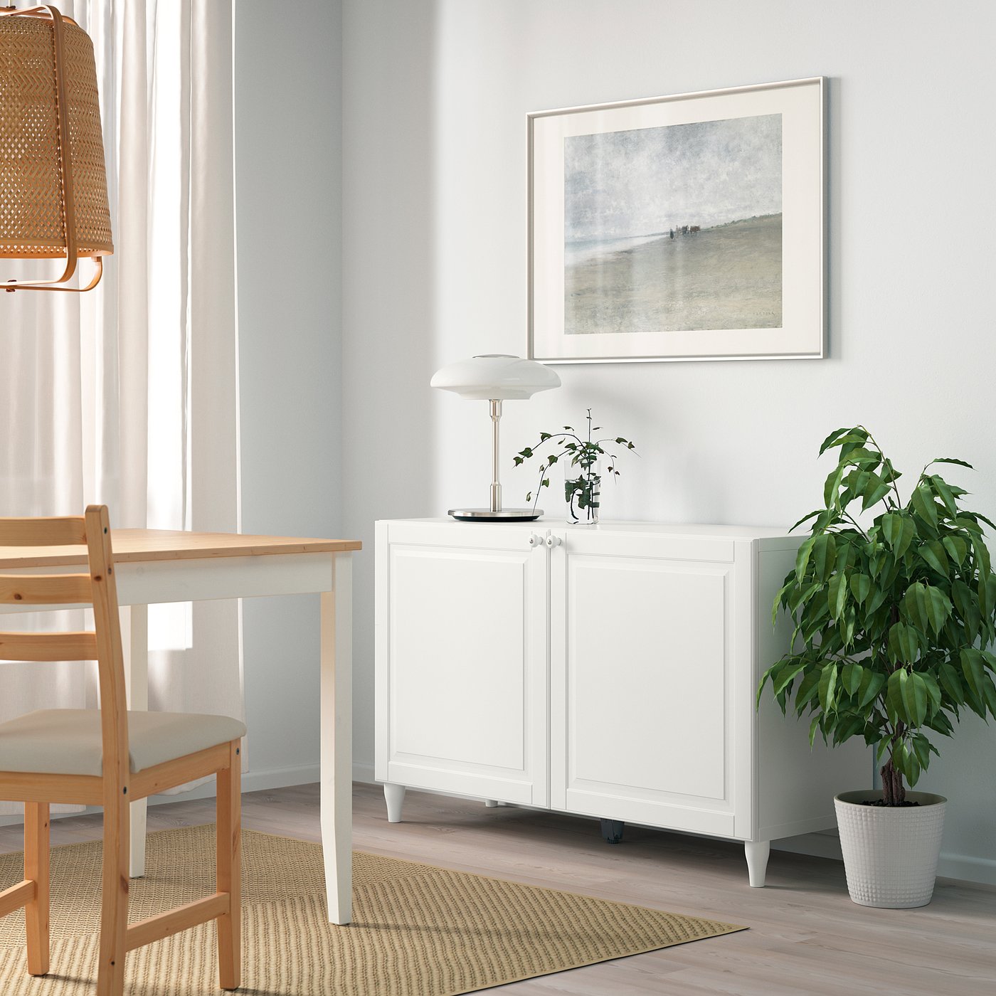 BESTÅ storage combination with doors, white/Smeviken/Kabbarp white