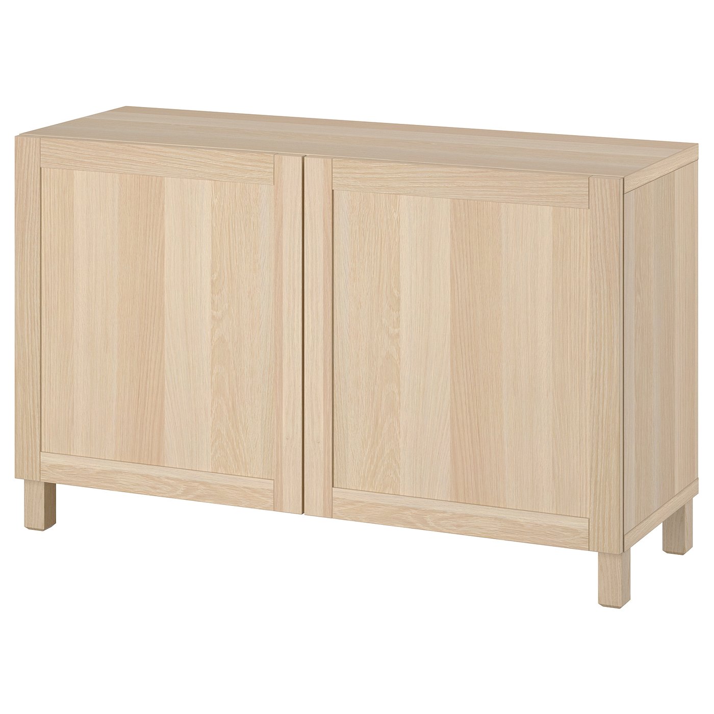 BESTÅ storage combination with doors, white/Björköviken/Stubbarp