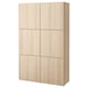 BESTÅ Storage combination with doors, white stained oak effect/Lappviken white stained oak effect, 47 1/4x16 1/2x76 "