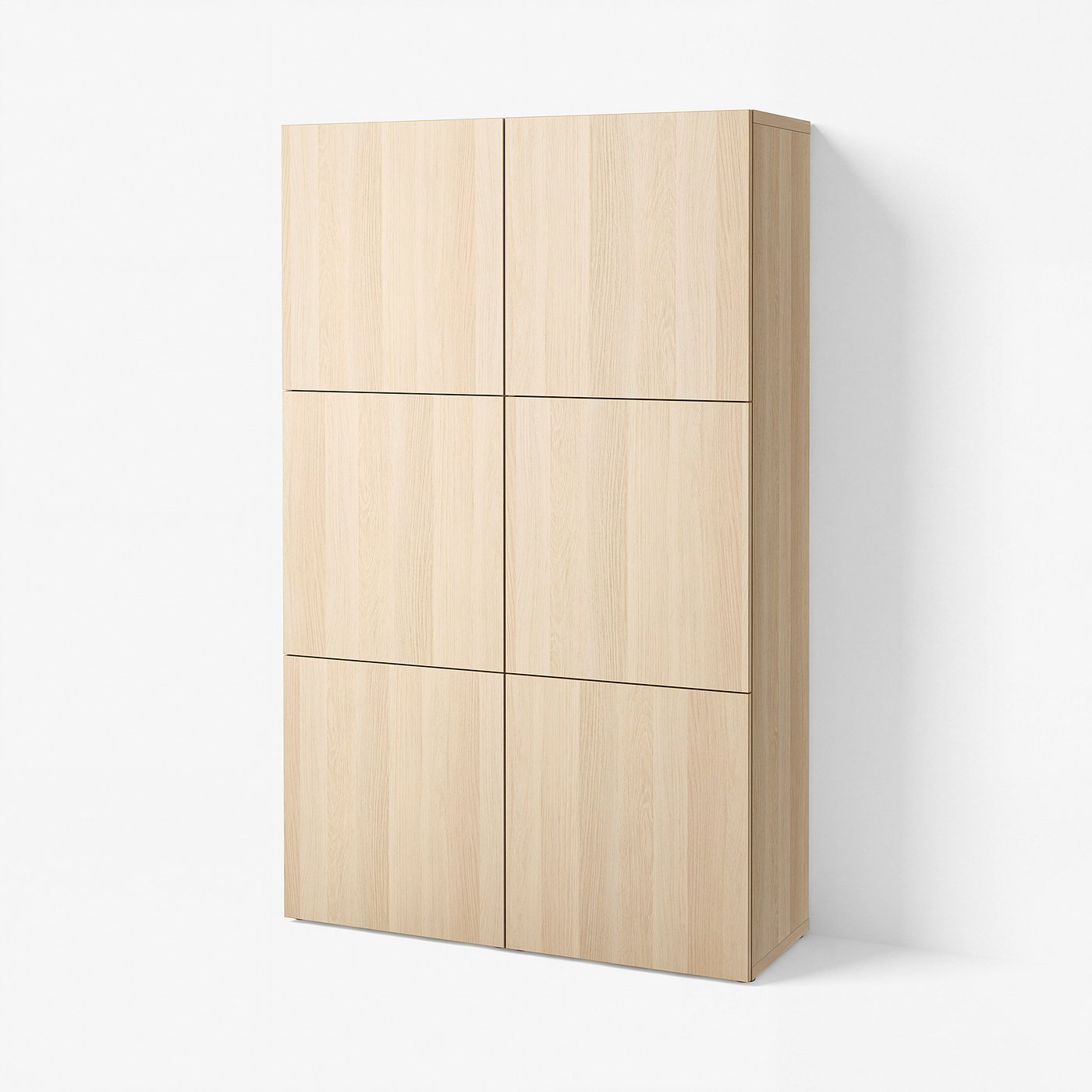 BOKページ BESTÅ storage combination with doors, white stained oak effect