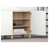BESTÅ Storage combination with doors, white stained oak effect/Lappviken white, 70 7/8x16 1/2x29 1/8 "