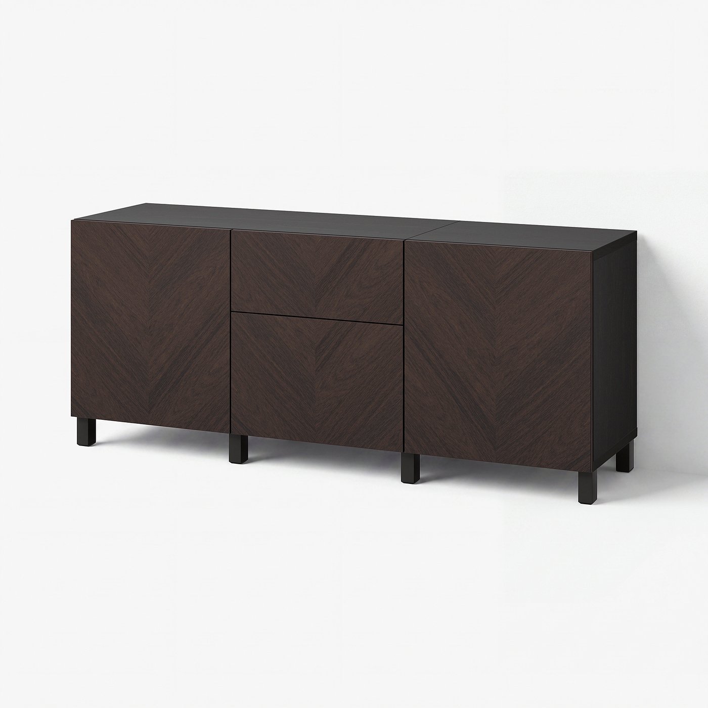 ウエハラページ BESTÅ storage combination with drawers, black-brown Hedeviken