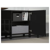 BESTÅ Storage combination with drawers, black-brown/Selsviken/Stubbarp high-gloss/black, 70 7/8x16 1/2x29 1/8 "