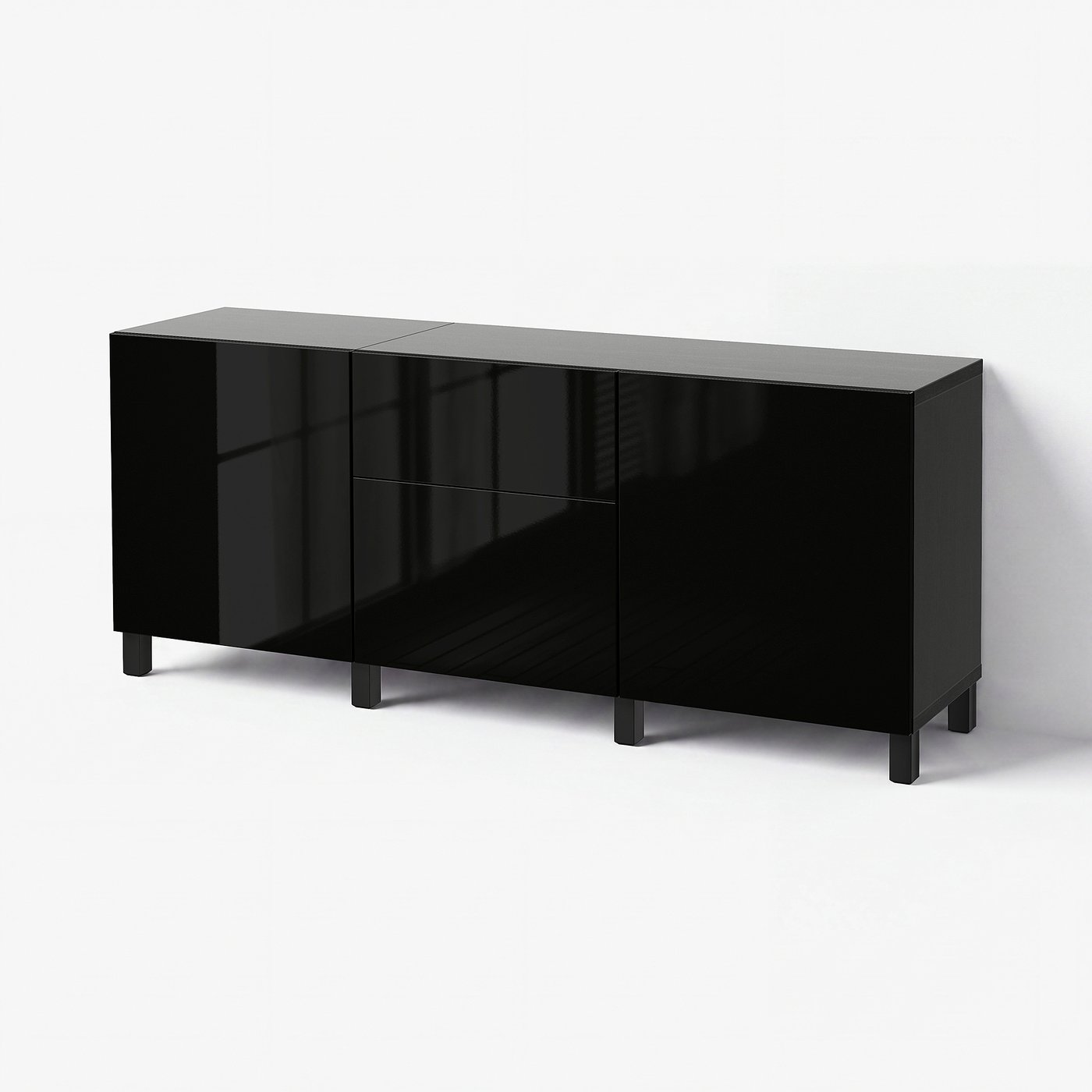 BESTÅ storage combination with drawers, black-brown/Selsviken