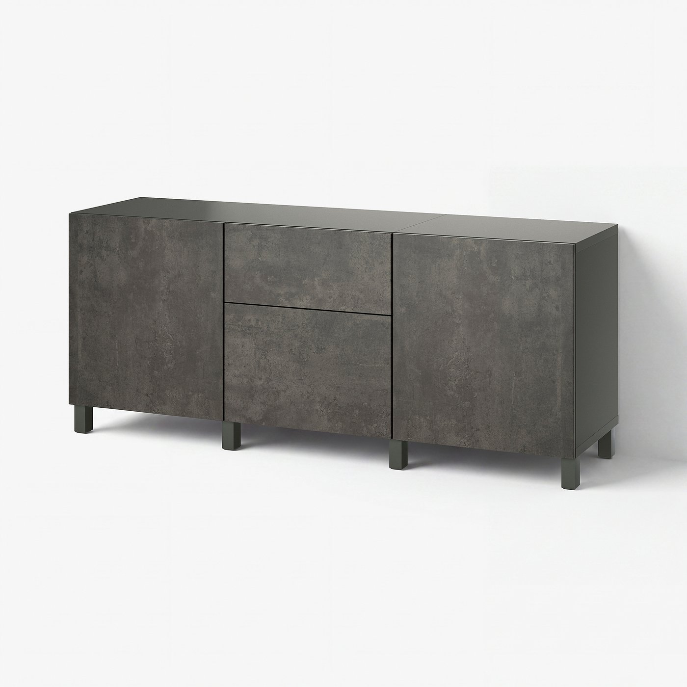 BESTÅ storage combination with drawers, dark gray/Kallviken