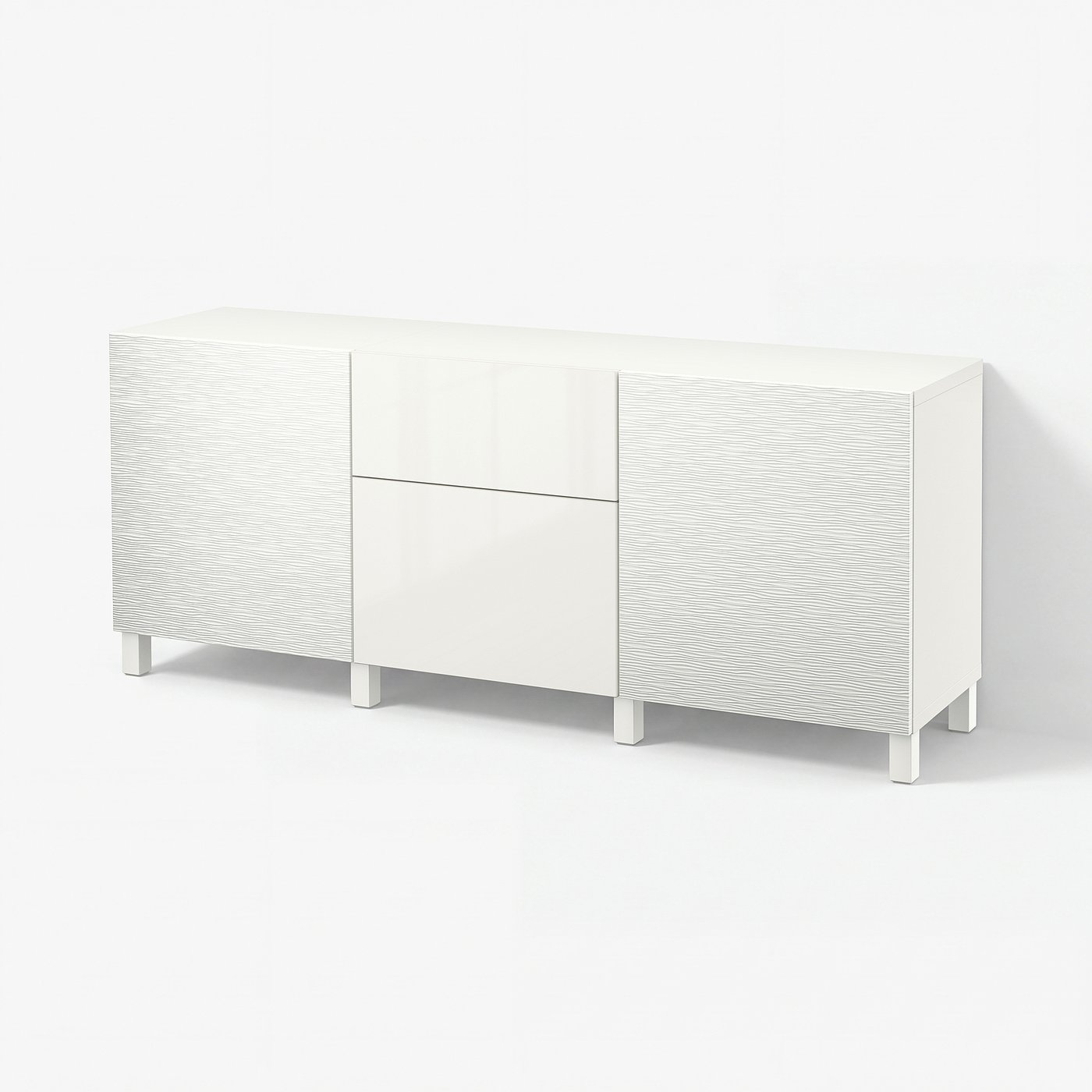 2台　IKEA チェスト BESTÅ storage combination with drawers, Laxviken white/Selsviken
