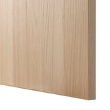 BESTÅ Storage combination with drawers, white stained oak effect Lappviken/Sindvik wht stained oak effect clear glass, 70 7/8x16 1/2x25 5/8 "