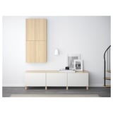 BESTÅ Storage combination with drawers, white stained oak effect/Lappviken white, 70 7/8x15 3/4x18 7/8 "
