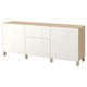 BESTÅ Storage combination with drawers, white stained oak effect/Selsviken/Stubbarp high-gloss/white, 70 7/8x16 1/2x29 1/8 "