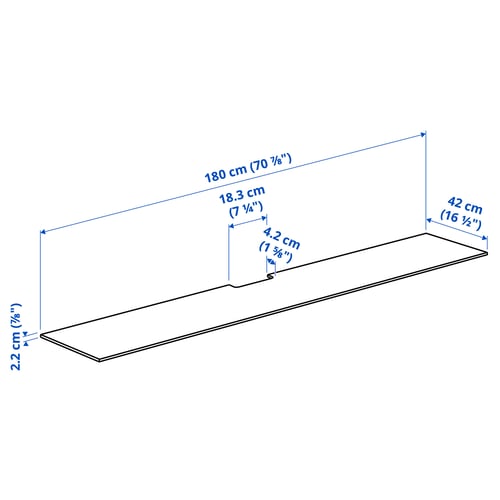 Illustration with measurements for the product: BESTÅ.