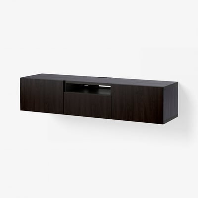 BESTÅ TV bench, black-brown/Lappviken black-brown, 70 7/8x16 1/2x15 3/8 "
