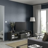 BESTÅ TV bench, dark gray Lappviken/Sindvik dark gray, 70 7/8x16 1/2x18 7/8 "