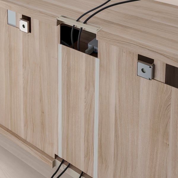 Besta Tv Unit Walnut Effect Light Gray Ikea