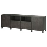 BESTÅ TV bench with doors and drawers, dark gray/Kallviken/Stubbarp dark gray, 94 1/2x16 1/2x29 1/8 "