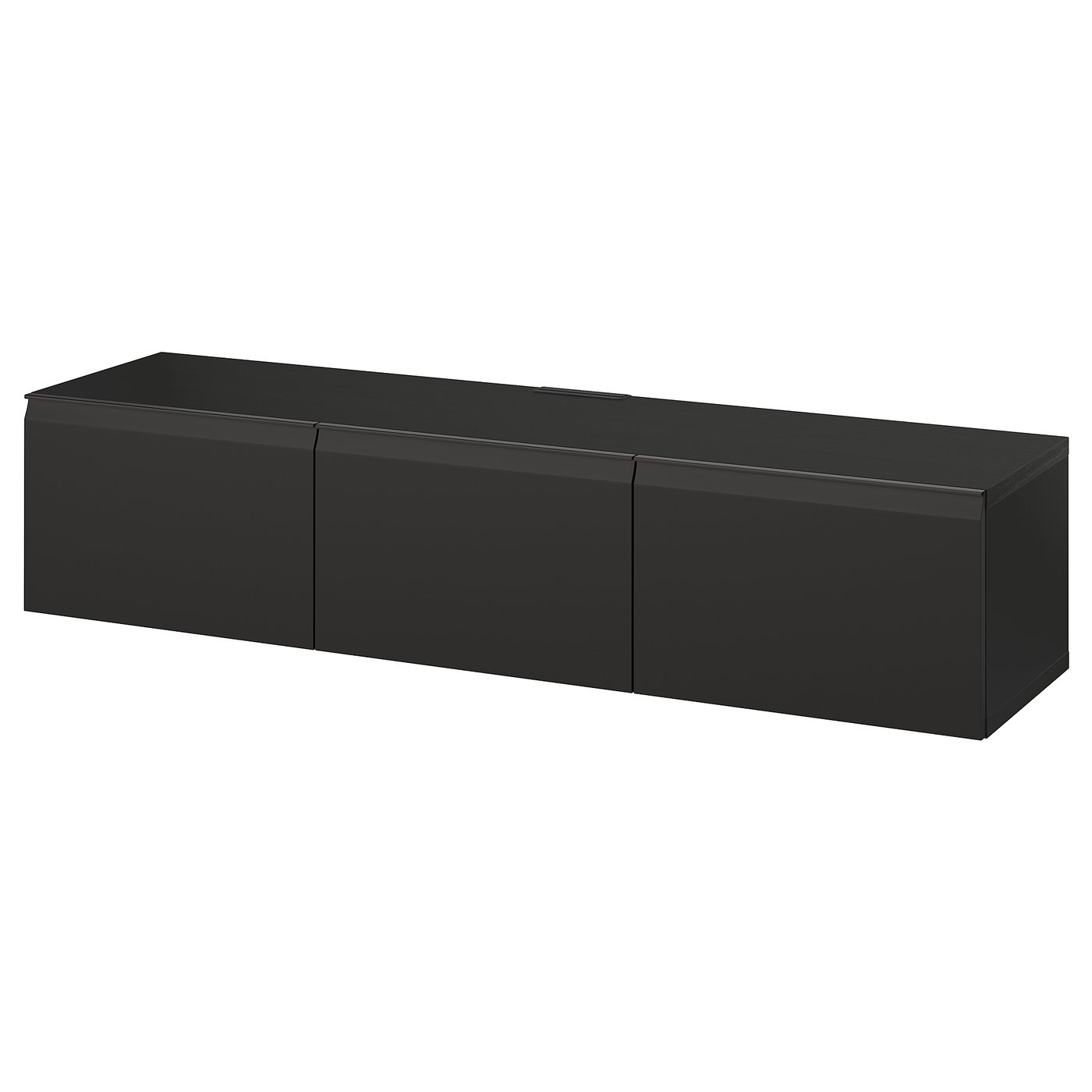 BESTÅ TV bench with doors, black-brown Hammarsmed/anthracite, 707