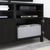 BESTÅ TV bench with doors, black-brown/Hanviken/Stubbarp black-brown, 47 1/4x16 1/2x29 1/8 "