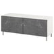 BESTÅ TV bench with doors, white Bergsviken/Ösarp/black, 47 1/4x16 1/2x18 7/8 "