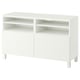 BESTÅ TV bench with doors, white/Förvaltare white, 47 1/4x16 1/2x29 1/8 "