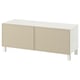 BESTÅ TV bench with doors, white/Krukmakare beige, 47 1/4x16 1/2x18 7/8 "