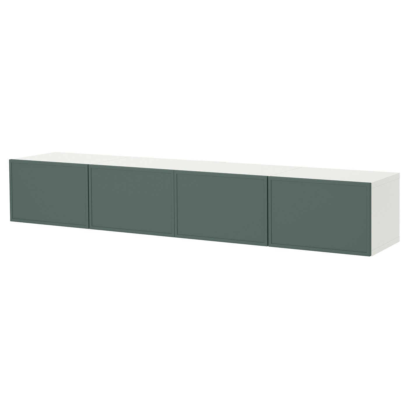 BESTÅ TV bench with doors, white/Krukmakare dark gray-green, 941