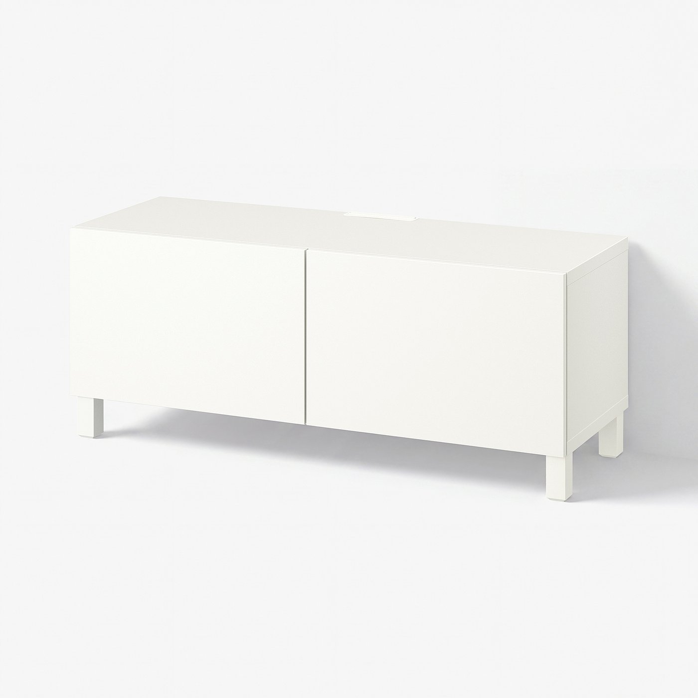 BESTÅ TV bench with doors, white/Lappviken/Stubbarp white, 471