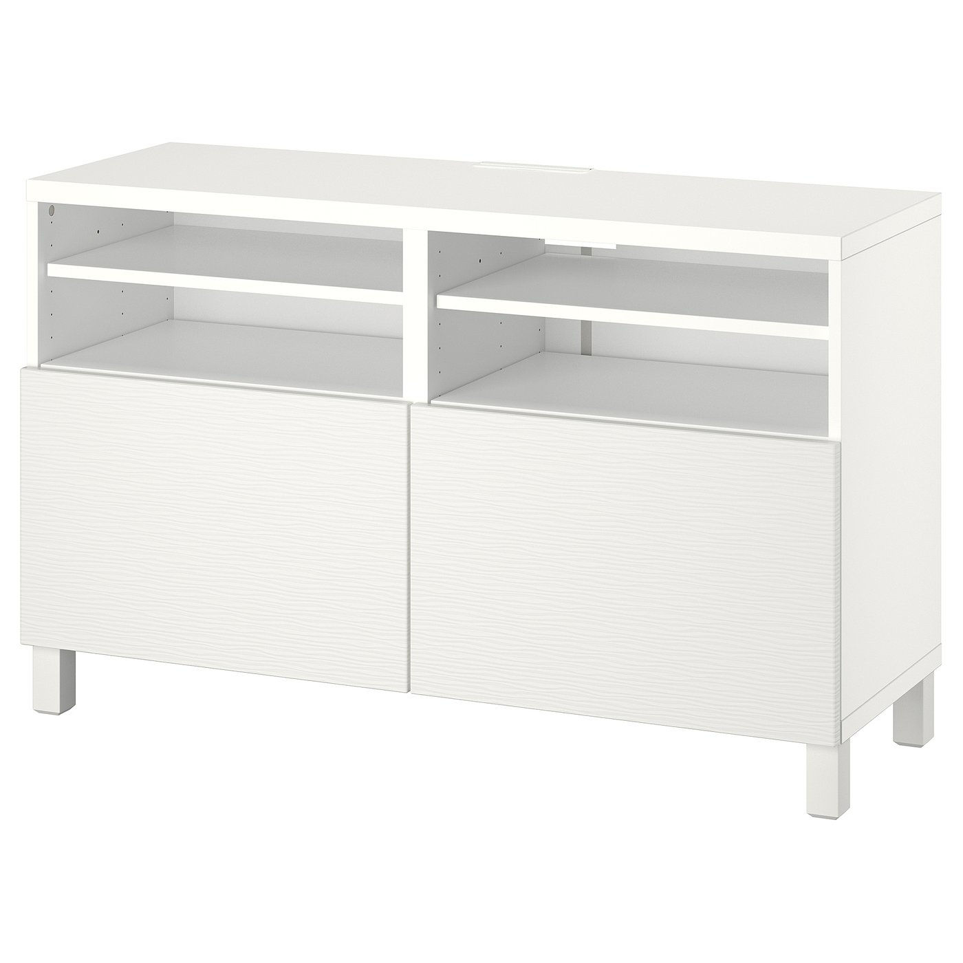 BESTÅ TV bench with doors, white/Laxviken/Stubbarp white, 471