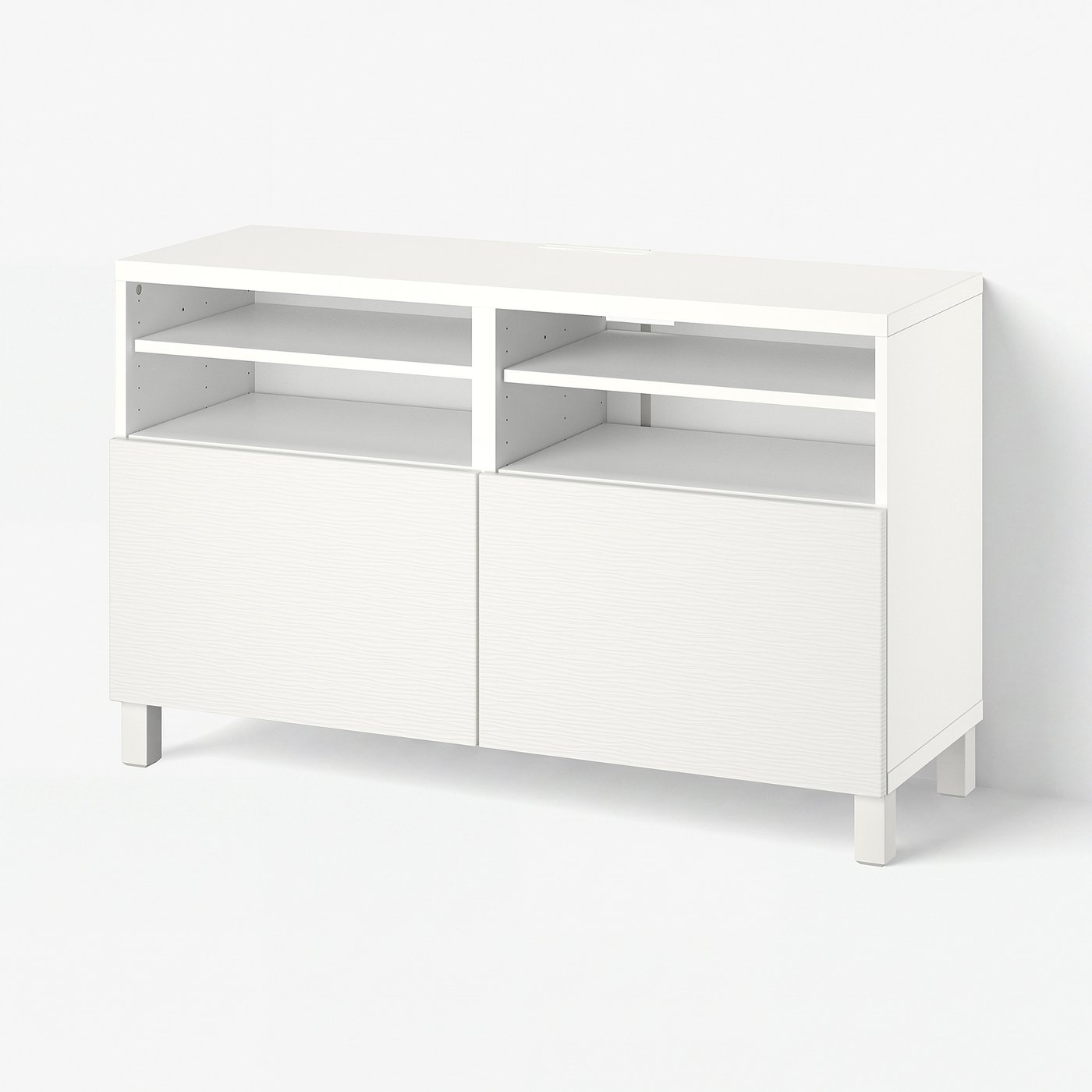 BESTÅ TV bench with doors, white/Laxviken/Stubbarp white, 471