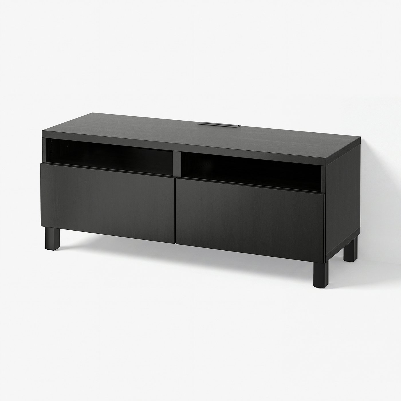BESTÅ TV bench with drawers, black-brown/Lappviken/Stubbarp black