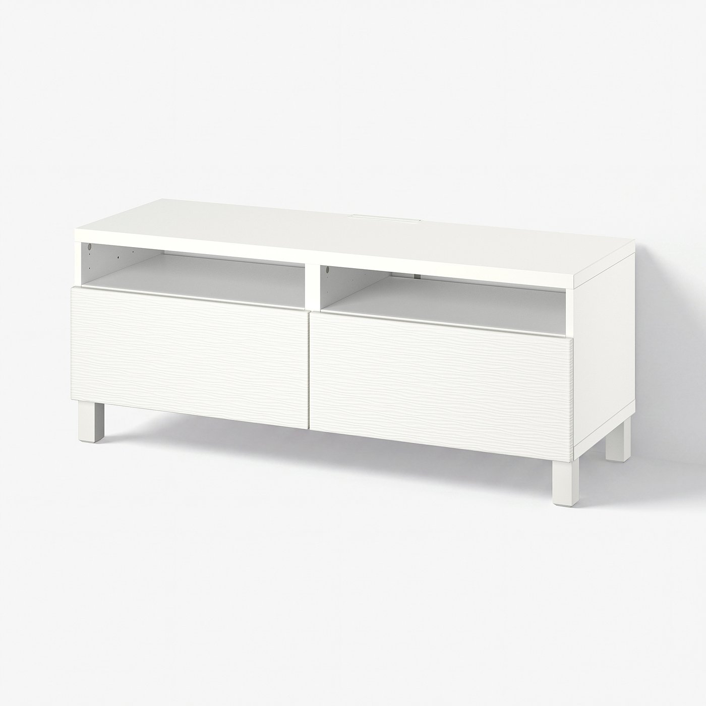 BESTÅ TV bench with drawers, white/Laxviken/Stubbarp white, 471
