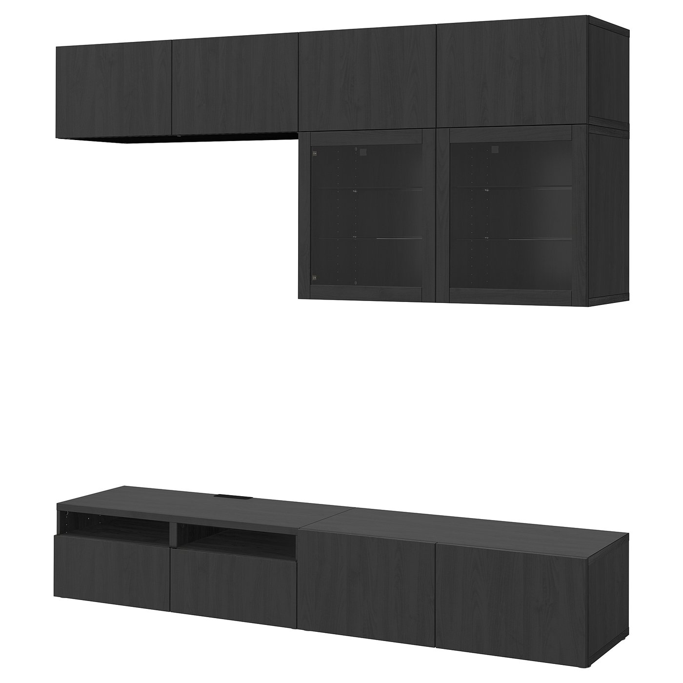IKEA ベストー BESTÅ BESTÅ TV storage combination/glass doors, black-brown