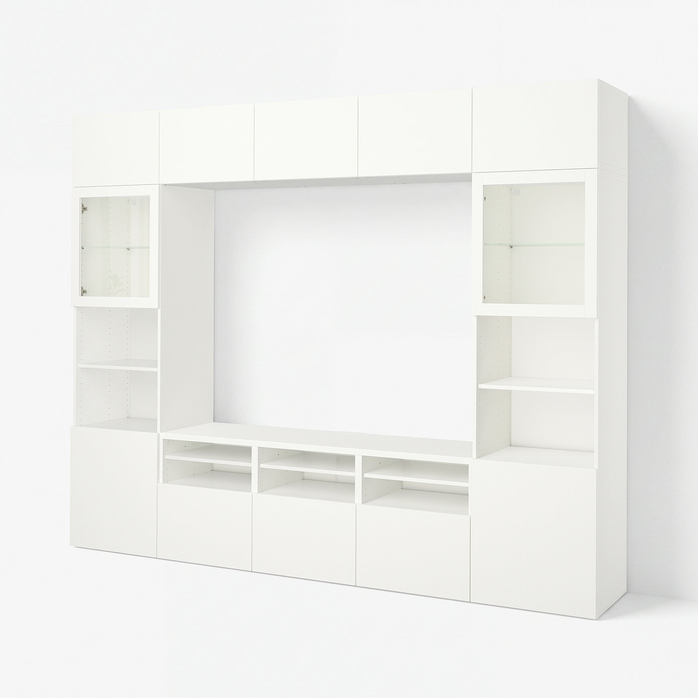 BESTÅ TV storage combination/glass doors, white/Lappviken white