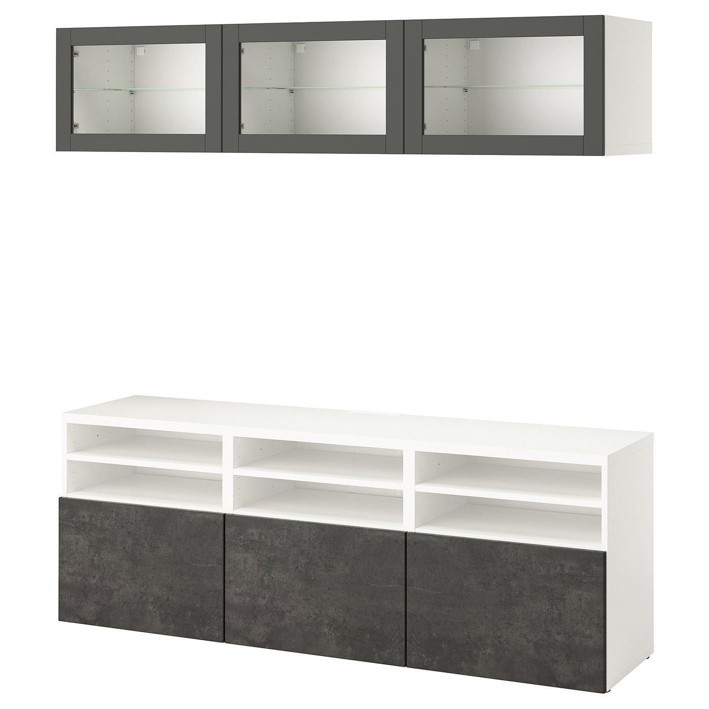 DECi カラビナ　ovy BESTÅ TV storage combination/glass doors, white Lappviken