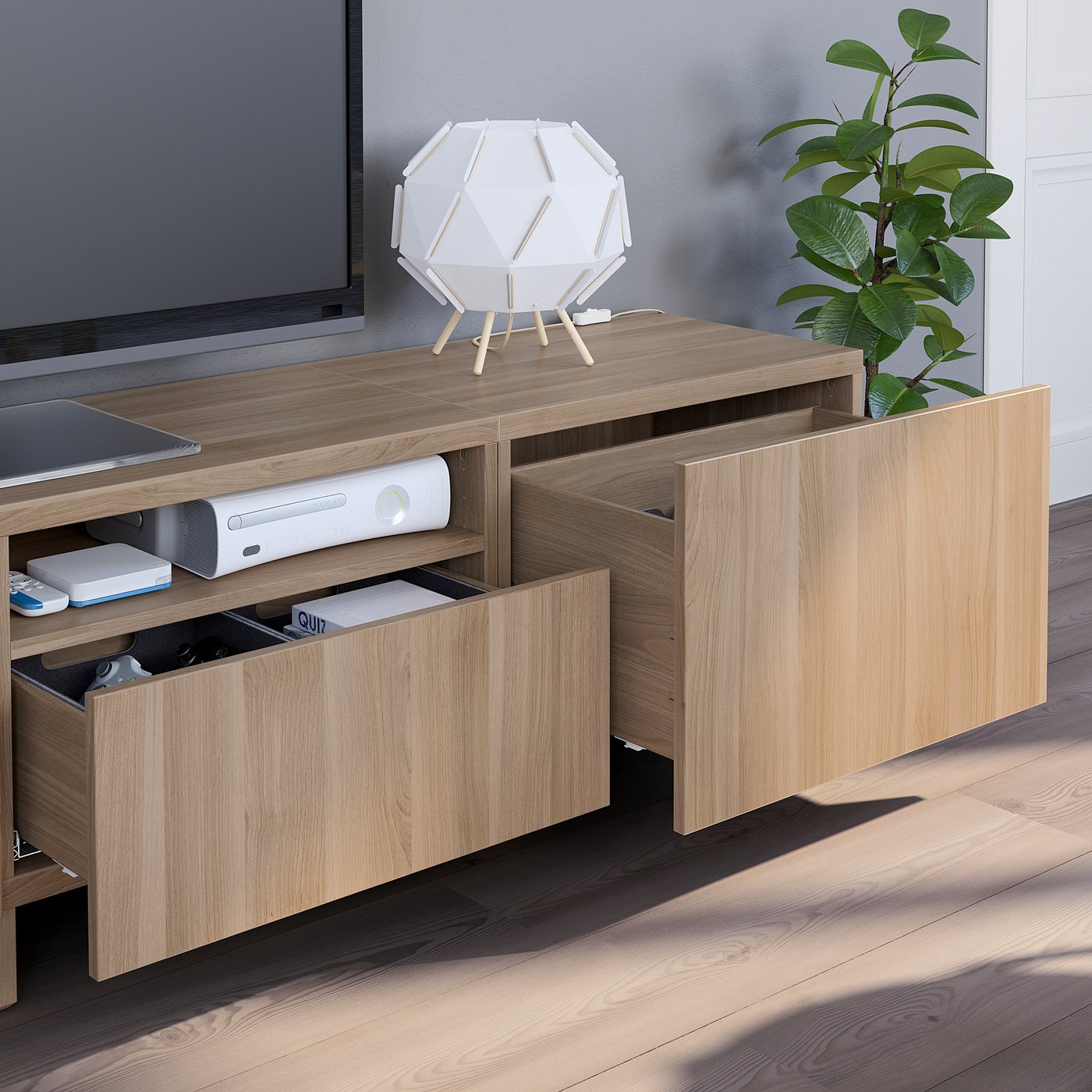 walnut effect light gray coffee table