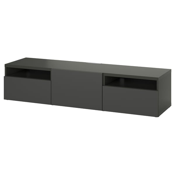 BESTÅ TV unit, dark gray/Lappviken dark gray, 70 7/8x16 1/2x15 3/8 "