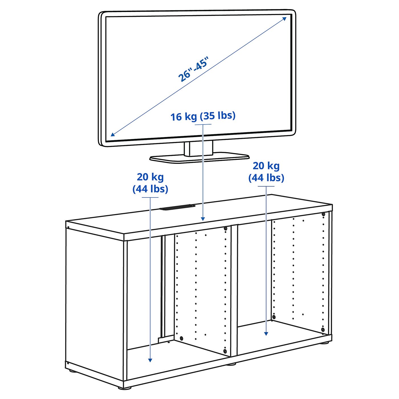 IKEA BESTA ユニット２点 BESTÅ TV unit, dark gray, 471/4x153/4x251/4