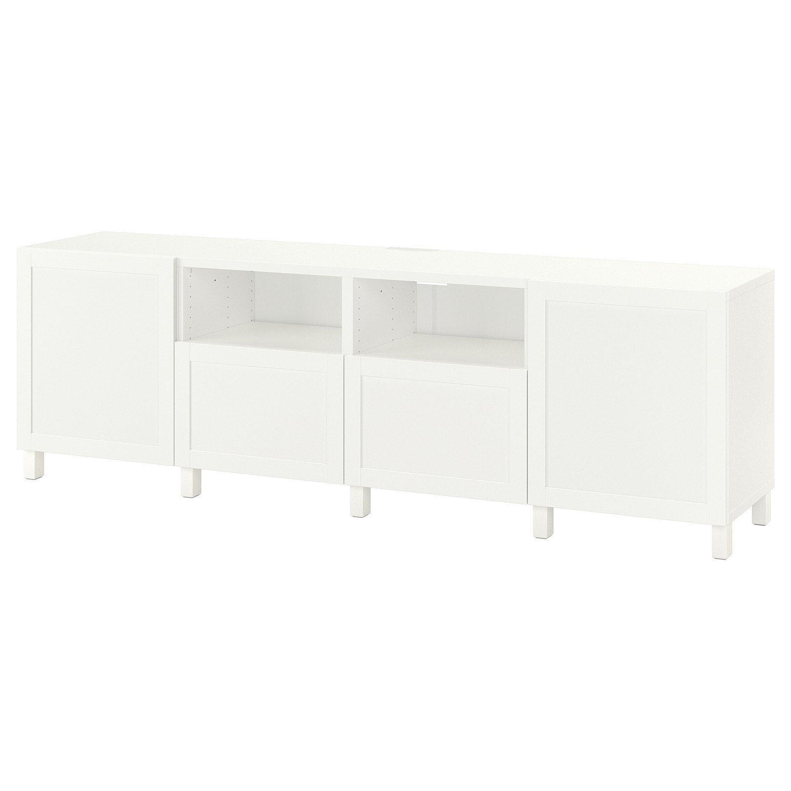 BESTÅ TV unit with doors and drawers, white, Hanviken/Stubbarp white