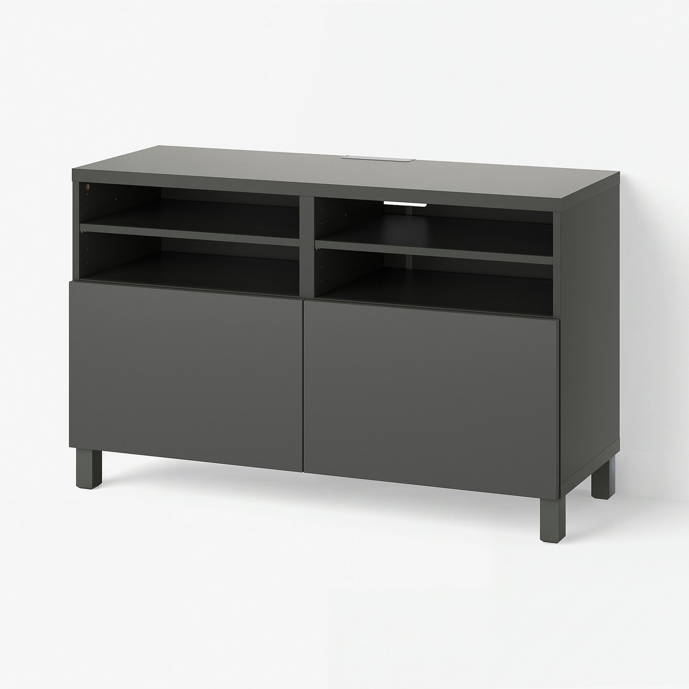BESTÅ TV unit with doors, dark gray/Lappviken/Stubbarp dark gray