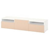 BESTÅ TV unit with drawers and door, white/Björköviken birch veneer, 70 7/8x16 1/2x15 3/8 "