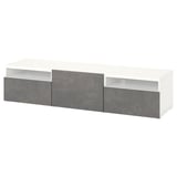 BESTÅ TV unit with drawers and door, white/Kallviken dark gray, 70 7/8x16 1/2x15 3/8 "