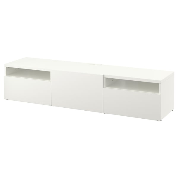 BESTÅ TV unit with drawers and door, white/Lappviken white, 70 7/8x16 1/2x15 3/8 "