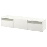 BESTÅ TV unit with drawers and door, white/Lappviken white, 70 7/8x16 1/2x15 3/8 "